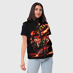 Женский жилет Demon Slayer, цвет: 3D-черный — фото 2