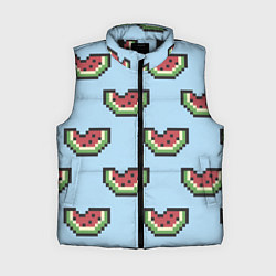 Женский жилет Пиксельный арбуз, цвет: 3D-черный