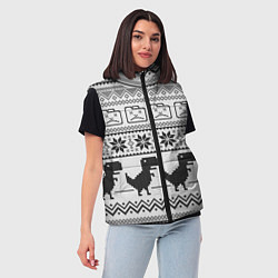 Женский жилет Свитер с T-rex'ами, цвет: 3D-светло-серый — фото 2