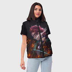 Женский жилет KIMETSU NO YAIBA, цвет: 3D-черный — фото 2