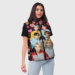 Женский жилет I Love BTS, цвет: 3D-красный — фото 2