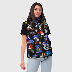 Женский жилет Sonic паттерн, цвет: 3D-красный — фото 2