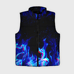 Женский жилет СИНИЙ ОГОНЬ ГЛИТЧ, цвет: 3D-черный