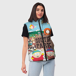 Женский жилет Южный Парк, цвет: 3D-черный — фото 2