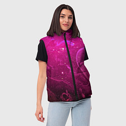 Женский жилет РОЗОВЫЙ КОСМОС, цвет: 3D-светло-серый — фото 2