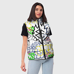 Женский жилет BILLIE EILISH GRAFFITI, цвет: 3D-светло-серый — фото 2