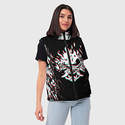 Женский жилет CYBERPUNK 2077 SAMURAI GLITCH, цвет: 3D-черный — фото 2