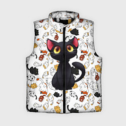 Женский жилет Котэ Котята, цвет: 3D-черный