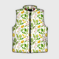 Женский жилет Летний узор лимон ветки листья