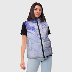 Женский жилет Разводы сиреневой краской, цвет: 3D-черный — фото 2