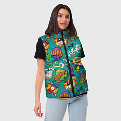Женский жилет Pop art comics, цвет: 3D-черный — фото 2