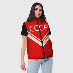 Женский жилет СССР хоккейная форма, цвет: 3D-красный — фото 2