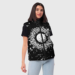 Женский жилет Каллиграфия на чёрном фоне, цвет: 3D-красный — фото 2