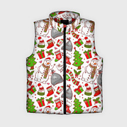 Женский жилет Новогодний фон, цвет: 3D-красный