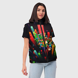 Женский жилет MINECRAFT GAME S, цвет: 3D-красный — фото 2