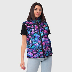 Женский жилет Волшебные грибы, цвет: 3D-черный — фото 2