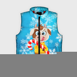 Женский жилет Милый новогодний бычок, цвет: 3D-красный