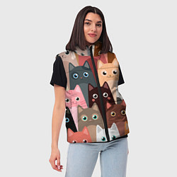 Женский жилет Котики мультяшные, цвет: 3D-красный — фото 2