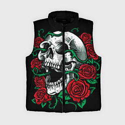 Женский жилет Череп и Розы, цвет: 3D-черный