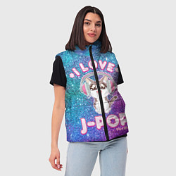 Женский жилет I Love Cat Pop, цвет: 3D-красный — фото 2