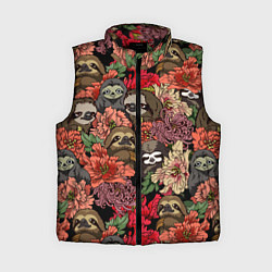 Женский жилет Ленивец & Цветочки