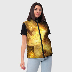 Женский жилет БИТКОИН ЗОЛОТО BITCOIN GOLD, цвет: 3D-черный — фото 2