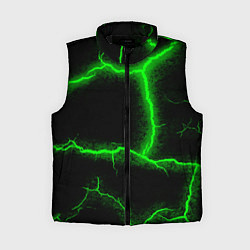 Женский жилет К - 13 зелёная трещина 3D, цвет: 3D-черный