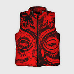 Женский жилет BLACK RED DRAGONS TATOO