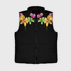 Женский жилет Цветы, цвет: 3D-черный