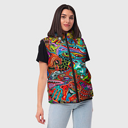 Женский жилет Яркая абстракция bright abstraction, цвет: 3D-красный — фото 2
