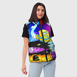 Женский жилет Geometry Dash: Art, цвет: 3D-светло-серый — фото 2