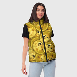 Женский жилет DOGECOIN DOGE ДОГИКОИН, цвет: 3D-черный — фото 2