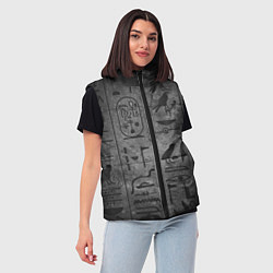 Женский жилет Египетские Иероглифы 3D, цвет: 3D-черный — фото 2