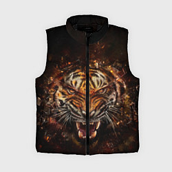 Женский жилет ЯРОСТЬ ТИГРА, цвет: 3D-черный