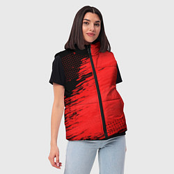 Женский жилет ЧЕРНО-КРАСНЫЙ ГРАНЖ GRUNGE Z, цвет: 3D-светло-серый — фото 2