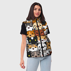 Женский жилет Коты и котики, цвет: 3D-черный — фото 2