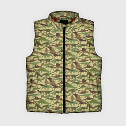 Женский жилет Динозавры камуфляж