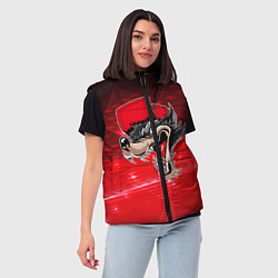 Женский жилет Волк в бейсболке, цвет: 3D-красный — фото 2