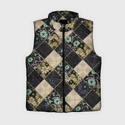 Женский жилет Лоскутное шитье, цвет: 3D-светло-серый