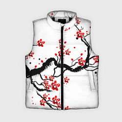 Женский жилет САКУРА ЦВЕТЁТ И БЛАГАУХАЕТ, цвет: 3D-черный