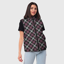 Женский жилет Темный серый узор в клетку, цвет: 3D-светло-серый — фото 2