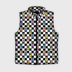 Женский жилет Яркая шахматная доска, цвет: 3D-красный