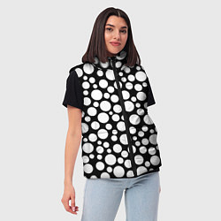 Женский жилет Черно-белый горох, цвет: 3D-красный — фото 2