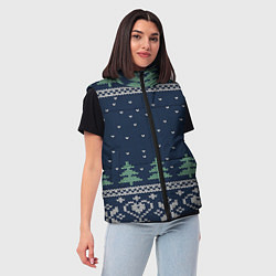 Женский жилет Зимняя ночь, цвет: 3D-светло-серый — фото 2