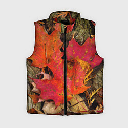 Женский жилет Листопадкленовые листья, цвет: 3D-красный