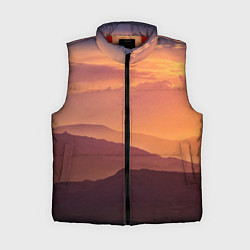 Женский жилет Закат в горах, цвет: 3D-красный