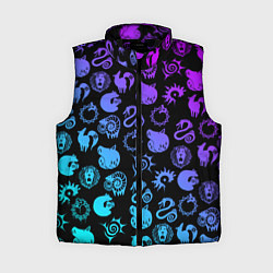 Женский жилет 7 СМЕРТНЫХ ГРЕХОВ НЕОН ЭМБЛЕМЫ, цвет: 3D-черный