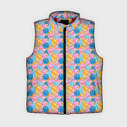 Женский жилет Новогодние Ёлочные Шары, цвет: 3D-красный