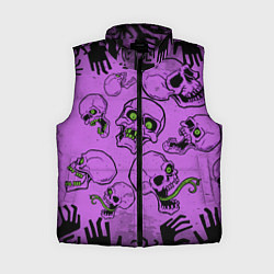 Женский жилет Живые мертвецы Кладбище черепов, цвет: 3D-черный
