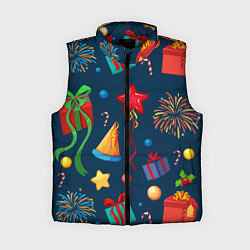 Женский жилет Новогодний Паттерн!, цвет: 3D-красный
